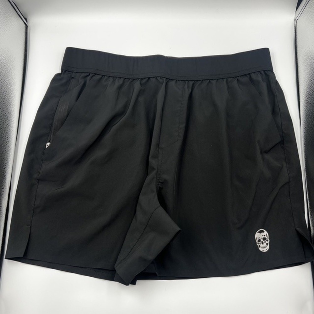 Gymreapers Men's 2XL Black Training Shorts 5 Inch Inseam Skull Logo Athletic Gym